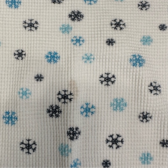 Roxy Quicksilver Thermal Shirt with Snowflake pattern, white and blue, Sz Large - Picture 3 of 7